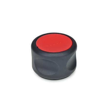 Otto Ganter Softline Control Knobs Plastic Bushing Stainless Steel, GN 624.5